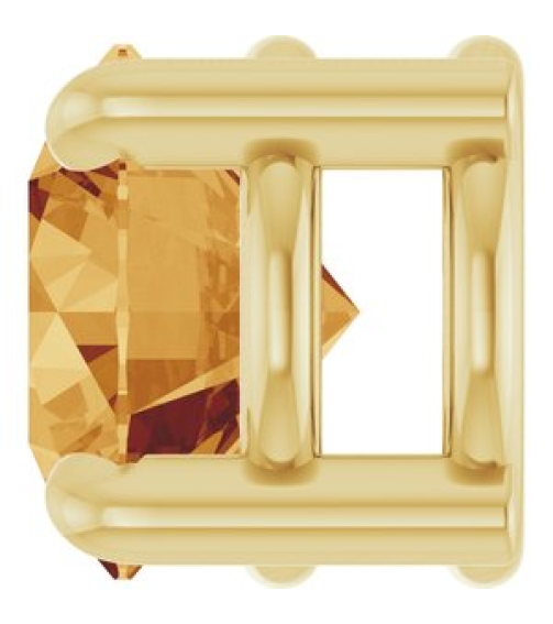88436 Pendant Set 14K Yellow Round Natural Citrine 5.5 Mm Polished Natural Citrine Solitaire Slide Pendant