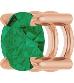 88436 Pendant Set 14K Rose Round Lab-Grown Emerald 5.5 Mm Polished Lab-Grown Emerald Solitaire Slide Pendant