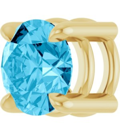 88436 Pendant Set 14K Yellow Round Natural Aquamarine 5.5 Mm Polished Natural Aquamarine Solitaire Slide Pendant