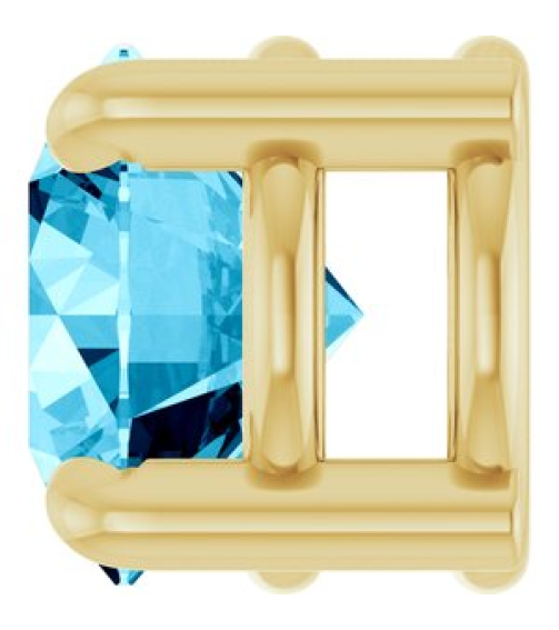 88436 Pendant Set 14K Yellow Round Natural Aquamarine 5.5 Mm Polished Natural Aquamarine Solitaire Slide Pendant
