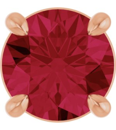 88436 Pendant Set 14K Rose Round Lab-Grown Ruby 5.5 Mm Polished Lab-Grown Ruby Solitaire Slide Pendant