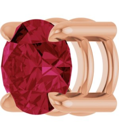 88436 Pendant Set 14K Rose Round Lab-Grown Ruby 5.5 Mm Polished Lab-Grown Ruby Solitaire Slide Pendant