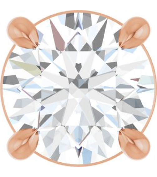 88436 Pendant Set 14K Rose Round Natural White Sapphire 5.5 Mm Polished Natural White Sapphire Solitaire Slide Pendant