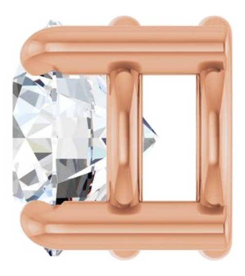 88436 Pendant Set 14K Rose Round Natural White Sapphire 5.5 Mm Polished Natural White Sapphire Solitaire Slide Pendant