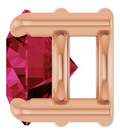 88436 Pendant Set 14K Rose Round Natural Ruby 5.5 Mm Polished Natural Ruby Solitaire Slide Pendant