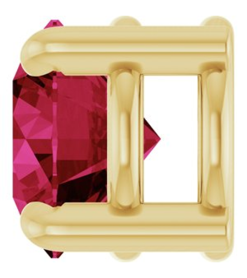 88436 Pendant Set 14K Yellow Round Lab-Grown Ruby 5.5 Mm Polished Lab-Grown Ruby Solitaire Slide Pendant
