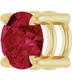 88436 Pendant Set 14K Yellow Round Lab-Grown Ruby 5.5 Mm Polished Lab-Grown Ruby Solitaire Slide Pendant