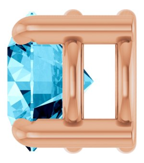 88436 Pendant Set 14K Rose Round Natural Aquamarine 5.5 Mm Polished Natural Aquamarine Solitaire Slide Pendant