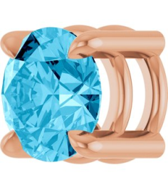 88436 Pendant Set 14K Rose Round Natural Aquamarine 5.5 Mm Polished Natural Aquamarine Solitaire Slide Pendant