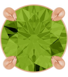 88436 Pendant Set 14K Rose Round Natural Peridot 5.5 Mm Polished Natural Peridot Solitaire Slide Pendant
