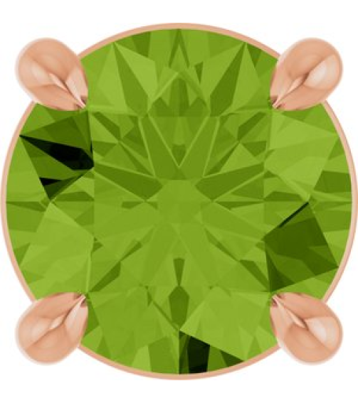88436 Pendant Set 14K Rose Round Natural Peridot 5.5 Mm Polished Natural Peridot Solitaire Slide Pendant