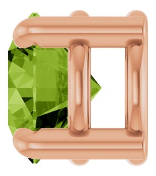 88436 Pendant Set 14K Rose Round Natural Peridot 5.5 Mm Polished Natural Peridot Solitaire Slide Pendant