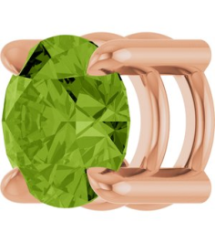 88436 Pendant Set 14K Rose Round Natural Peridot 5.5 Mm Polished Natural Peridot Solitaire Slide Pendant