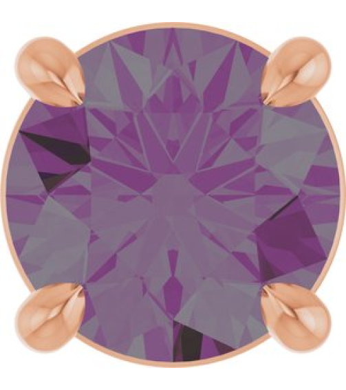 88436 Pendant Set 14K Rose Round Lab-Grown Alexandrite 5.5 Mm Polished Lab-Grown Alexandrite Solitaire Slide Pendant