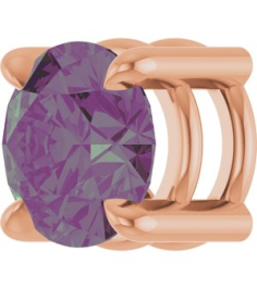 88436 Pendant Set 14K Rose Round Lab-Grown Alexandrite 5.5 Mm Polished Lab-Grown Alexandrite Solitaire Slide Pendant