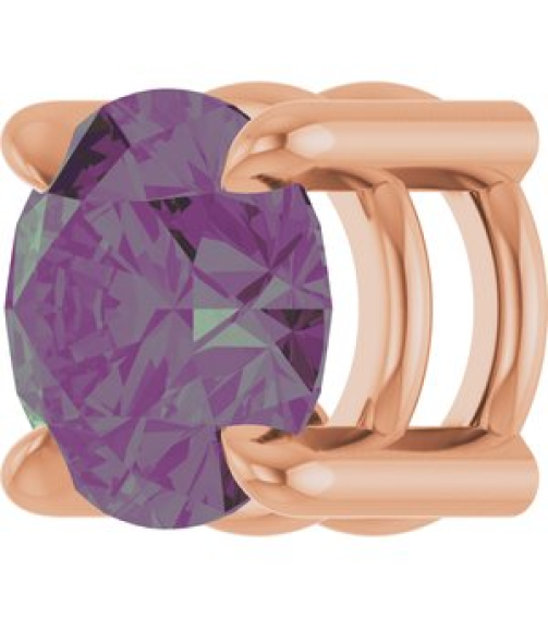 88436 Pendant Set 14K Rose Round Lab-Grown Alexandrite 5.5 Mm Polished Lab-Grown Alexandrite Solitaire Slide Pendant