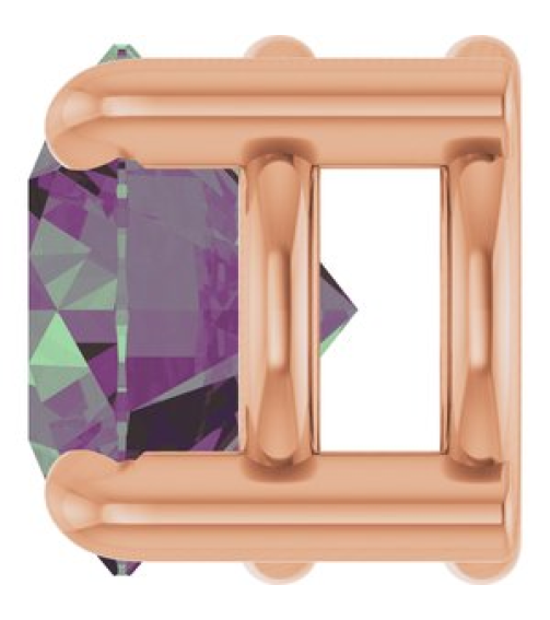 88436 Pendant Set 14K Rose Round Lab-Grown Alexandrite 5.5 Mm Polished Lab-Grown Alexandrite Solitaire Slide Pendant