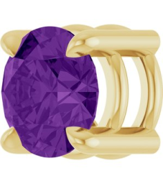 88436 Pendant Set 14K Yellow Round Natural Amethyst 5.5 Mm Polished Natural Amethyst Solitaire Slide Pendant