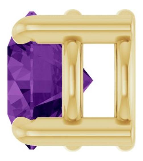 88436 Pendant Set 14K Yellow Round Natural Amethyst 5.5 Mm Polished Natural Amethyst Solitaire Slide Pendant