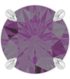 88436 Pendant Set 14K White Round Lab-Grown Alexandrite 8 Mm Polished Lab-Grown Alexandrite Solitaire Slide Pendant