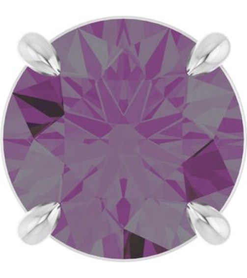 88436 Pendant Set 14K White Round Lab-Grown Alexandrite 8 Mm Polished Lab-Grown Alexandrite Solitaire Slide Pendant