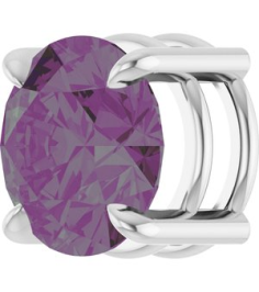 88436 Pendant Set 14K White Round Lab-Grown Alexandrite 8 Mm Polished Lab-Grown Alexandrite Solitaire Slide Pendant