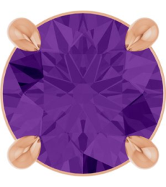 88436 Pendant Set 14K Rose Round Natural Amethyst 5.5 Mm Polished Natural Amethyst Solitaire Slide Pendant