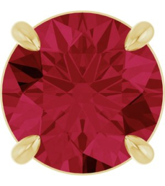 88436 Pendant Set 14K Yellow Round Lab-Grown Ruby 8 Mm Polished Lab-Grown Ruby Solitaire Slide Pendant