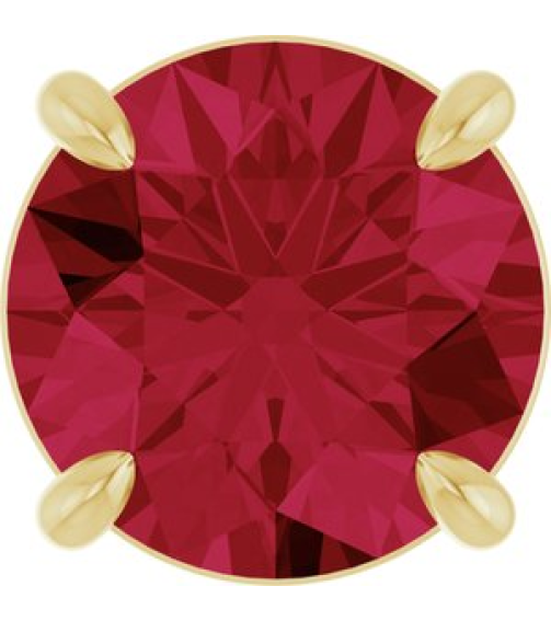 88436 Pendant Set 14K Yellow Round Lab-Grown Ruby 8 Mm Polished Lab-Grown Ruby Solitaire Slide Pendant