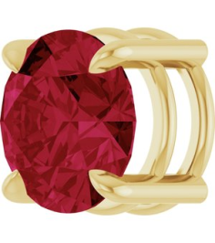 88436 Pendant Set 14K Yellow Round Lab-Grown Ruby 8 Mm Polished Lab-Grown Ruby Solitaire Slide Pendant