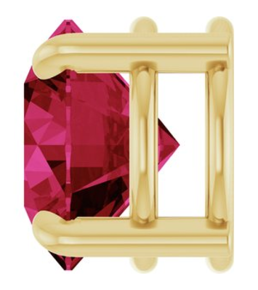 88436 Pendant Set 14K Yellow Round Lab-Grown Ruby 8 Mm Polished Lab-Grown Ruby Solitaire Slide Pendant