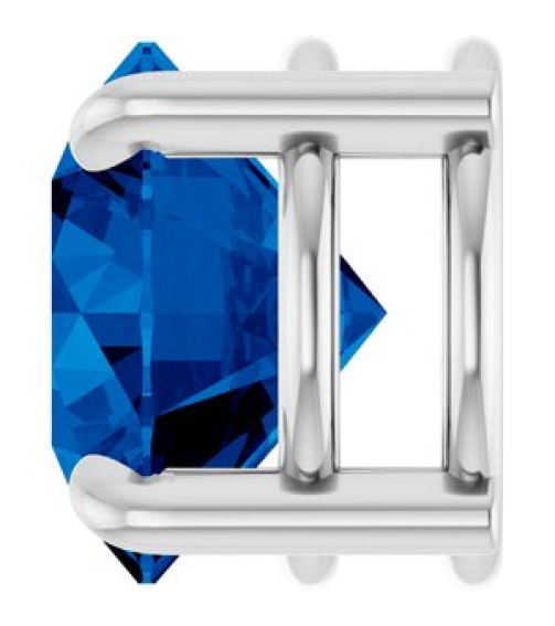 88436 Pendant Set 14K White Round Lab-Grown Blue Sapphire 8 Mm Polished Lab-Grown Blue Sapphire Solitaire Slide Pendant