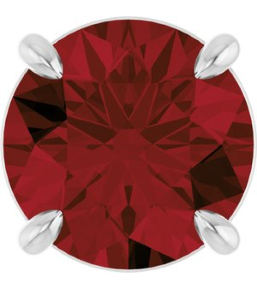 88436 Pendant Set 14K White Round Natural Mozambique Garnet 8 Mm Polished Natural Mozambique Garnet Solitaire Slide Pendant