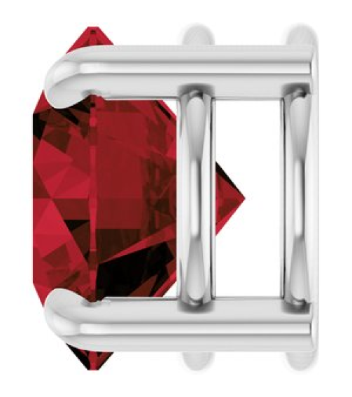88436 Pendant Set 14K White Round Natural Mozambique Garnet 8 Mm Polished Natural Mozambique Garnet Solitaire Slide Pendant