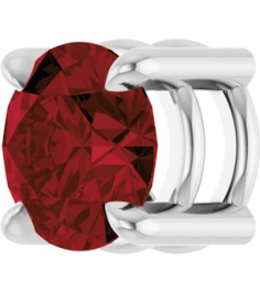 88436 Pendant Set Platinum Round Natural Mozambique Garnet 5.5 Mm Polished Natural Mozambique Garnet Solitaire Slide Pendant