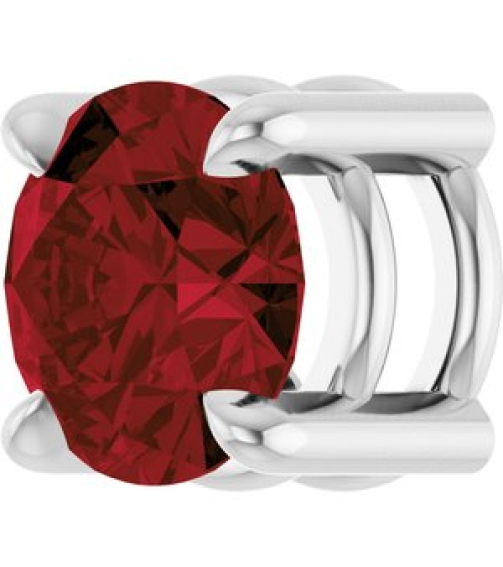 88436 Pendant Set Platinum Round Natural Mozambique Garnet 5.5 Mm Polished Natural Mozambique Garnet Solitaire Slide Pendant