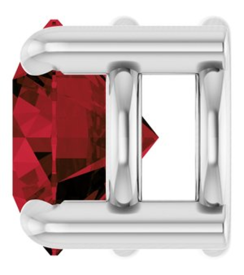 88436 Pendant Set Platinum Round Natural Mozambique Garnet 5.5 Mm Polished Natural Mozambique Garnet Solitaire Slide Pendant