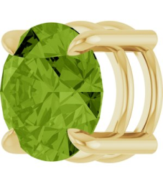 88436 Pendant Set 14K Yellow Round Natural Peridot 8 Mm Polished Natural Peridot Solitaire Slide Pendant