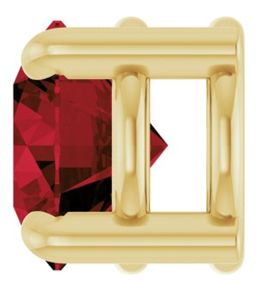 88436 Pendant Set 14K Yellow Round Natural Mozambique Garnet 5.5 Mm Polished Natural Mozambique Garnet Solitaire Slide Pendant