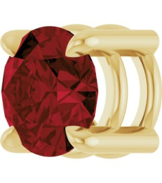 88436 Pendant Set 14K Yellow Round Natural Mozambique Garnet 5.5 Mm Polished Natural Mozambique Garnet Solitaire Slide Pendant