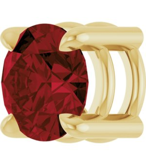 88436 Pendant Set 14K Yellow Round Natural Mozambique Garnet 5.5 Mm Polished Natural Mozambique Garnet Solitaire Slide Pendant