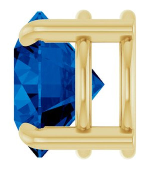 88436 Pendant Set 14K Yellow Round Lab-Grown Blue Sapphire 8 Mm Polished Lab-Grown Blue Sapphire Solitaire Slide Pendant
