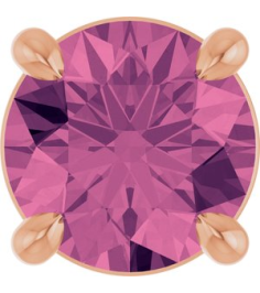 88436 Pendant Set 14K Rose Round Natural Pink Tourmaline 5.5 Mm Polished Natural Pink Tourmaline Solitaire Slide Pendant
