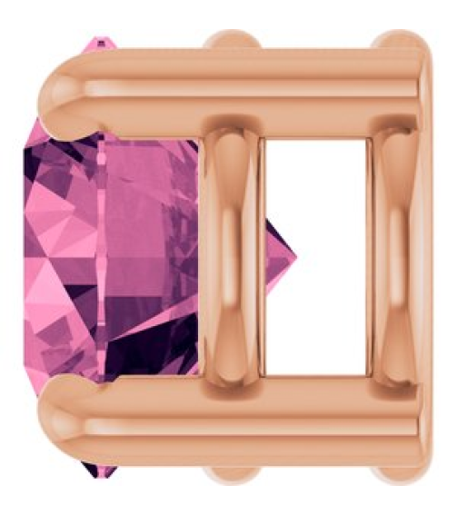 88436 Pendant Set 14K Rose Round Natural Pink Tourmaline 5.5 Mm Polished Natural Pink Tourmaline Solitaire Slide Pendant