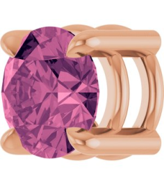 88436 Pendant Set 14K Rose Round Natural Pink Tourmaline 5.5 Mm Polished Natural Pink Tourmaline Solitaire Slide Pendant