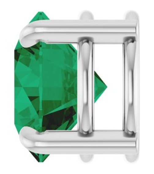 88436 Pendant Set Platinum Round Lab-Grown Emerald 8 Mm Polished Lab-Grown Emerald Solitaire Slide Pendant