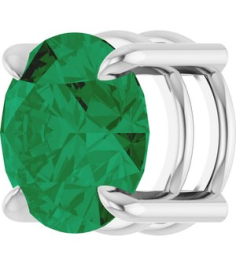 88436 Pendant Set Platinum Round Lab-Grown Emerald 8 Mm Polished Lab-Grown Emerald Solitaire Slide Pendant