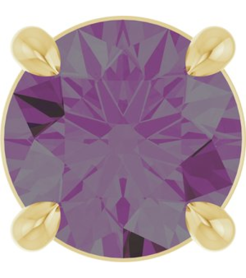 88436 Pendant Set 14K Yellow Round Lab-Grown Alexandrite 5.5 Mm Polished Lab-Grown Alexandrite Solitaire Slide Pendant