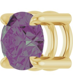 88436 Pendant Set 14K Yellow Round Lab-Grown Alexandrite 5.5 Mm Polished Lab-Grown Alexandrite Solitaire Slide Pendant
