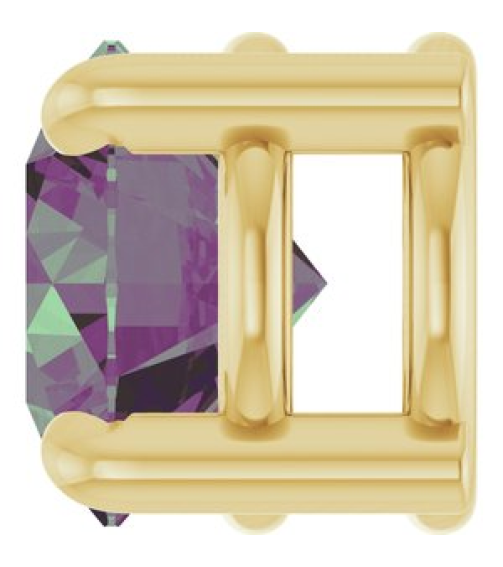 88436 Pendant Set 14K Yellow Round Lab-Grown Alexandrite 5.5 Mm Polished Lab-Grown Alexandrite Solitaire Slide Pendant